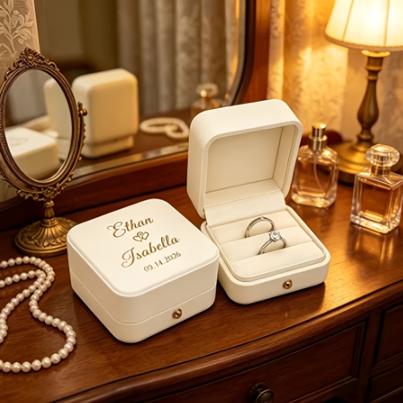 High-End Customizable Proposal Ring Box, Elegant Wedding Gift